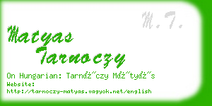 matyas tarnoczy business card